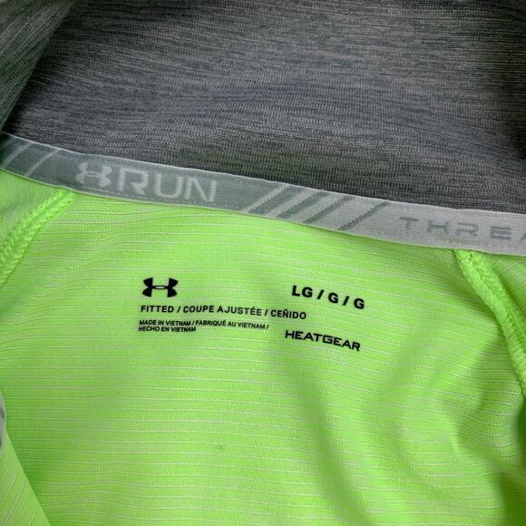 Under Armour Top Womens L Green Quarter Zip Threadborne Fitted Heat Gear Running - Picture 9 of 13